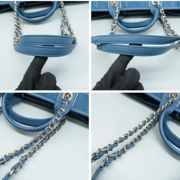 100% Authentic CHANEL Lady First Blue W/P Cloth Tote Bag - Picture 8 of 12